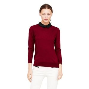 Club Monaco Riley Leather Collar Sweater Brand New